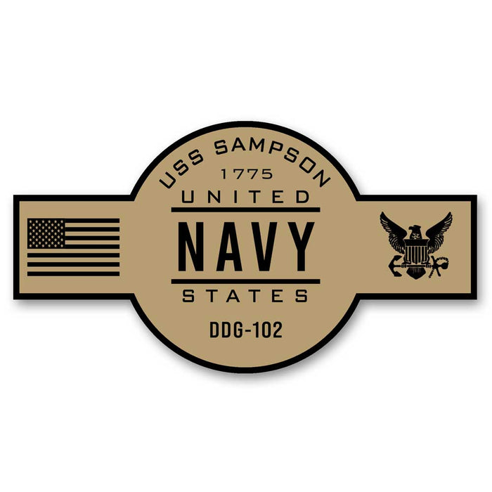 USS Sampson DDG-102 US Navy Chief Khaki Goatlocker 5 Inch Decal - Prints54.com