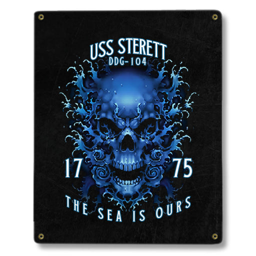 USS Sterett DDG-104 US Navy Davy Jones The Sea Is Ours Military Metal Sign - Prints54.com