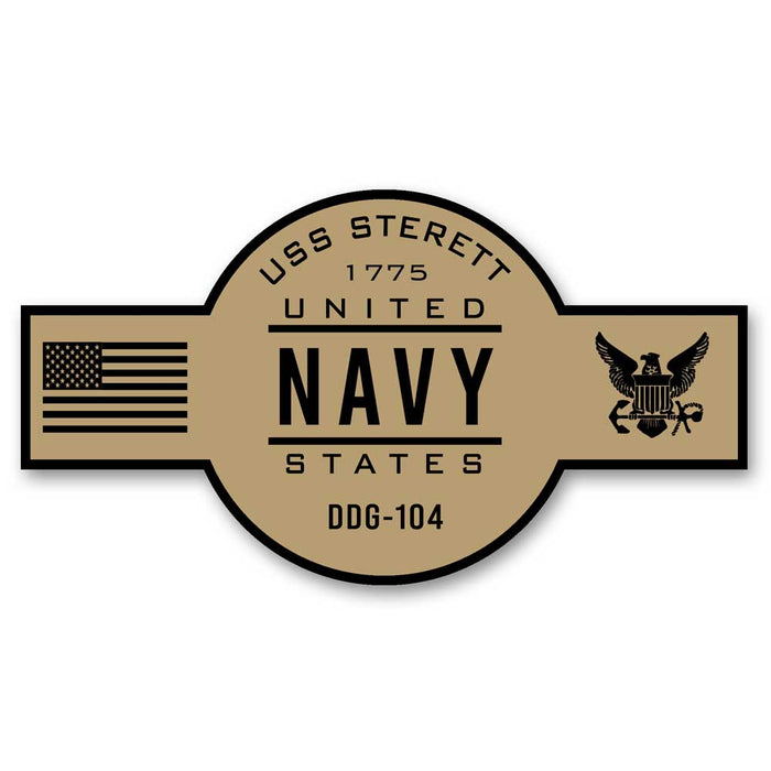 USS Sterett DDG-104 US Navy Chief Khaki Goatlocker 5 Inch Decal - Prints54.com