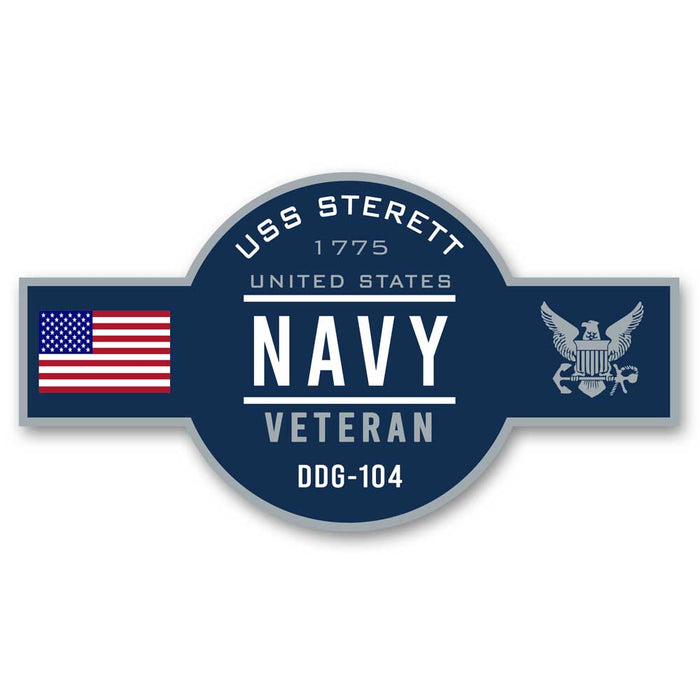 USS Sterett DDG-104 US Navy Veteran Warship Ribbon 5 Inch Military Decal - Prints54.com