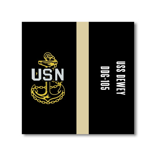 USS Dewey DDG-105 US Navy Chief Khaki Line 5 Inch Military Split Decal - Prints54.com