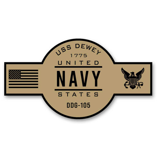 USS Dewey DDG-105 US Navy Chief Khaki Goatlocker 5 Inch Decal - Prints54.com