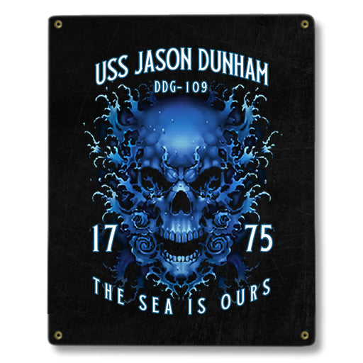 USS Jason Dunham DDG-109 US Navy Davy Jones The Sea Is Ours Military Metal Sign - Prints54.com