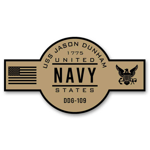 USS Jason Dunham DDG-109 US Navy Chief Khaki Goatlocker 5 Inch Decal - Prints54.com