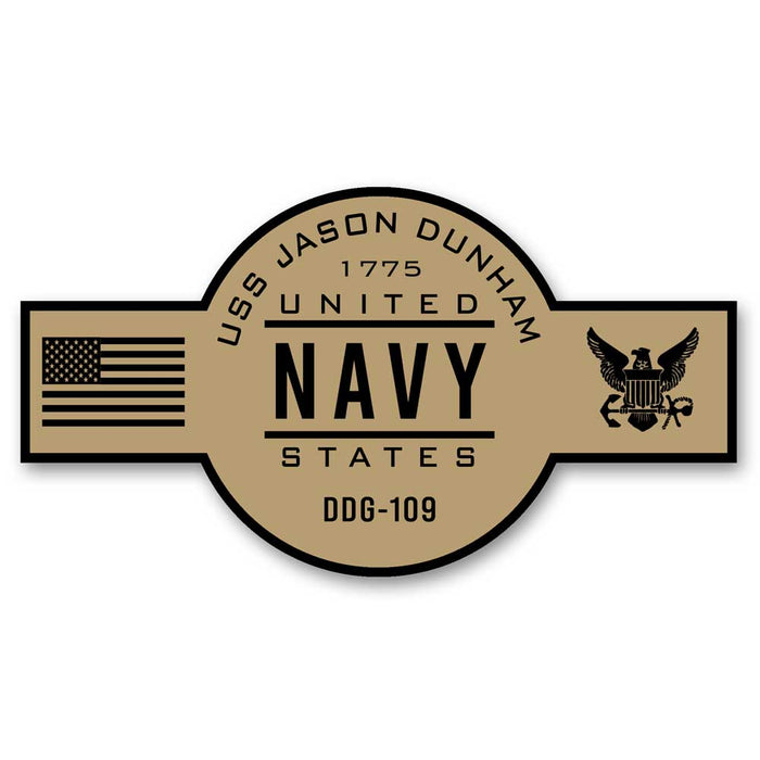 USS Jason Dunham DDG-109 US Navy Chief Khaki Goatlocker 5 Inch Decal - Prints54.com