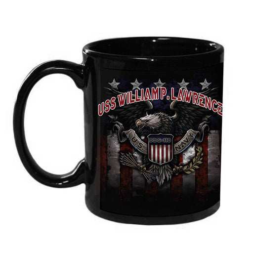 USS William P Lawrence DDG-110 US Navy War Eagle US Flag Coffee Mug - Prints54.com