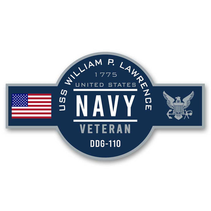 USS William P Lawrence DDG-110 US Navy Veteran Warship Ribbon 5 Inch Military Decal - Prints54.com