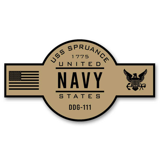 USS Spruance DDG-111 US Navy Chief Khaki Goatlocker 5 Inch Decal - Prints54.com