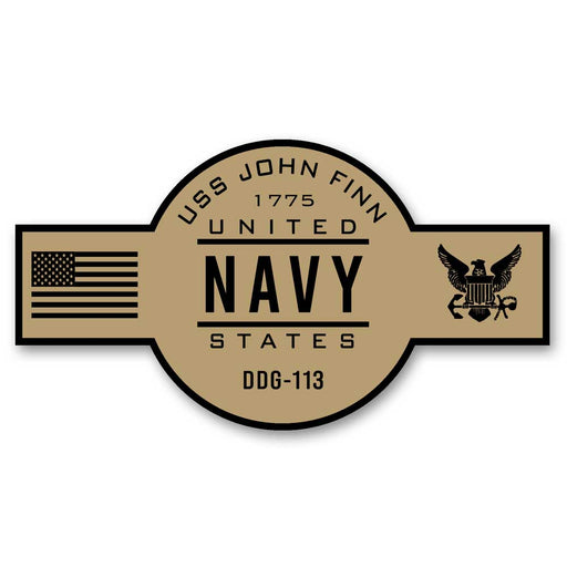 USS John Finn DDG-113 US Navy Chief Khaki Goatlocker 5 Inch Decal - Prints54.com