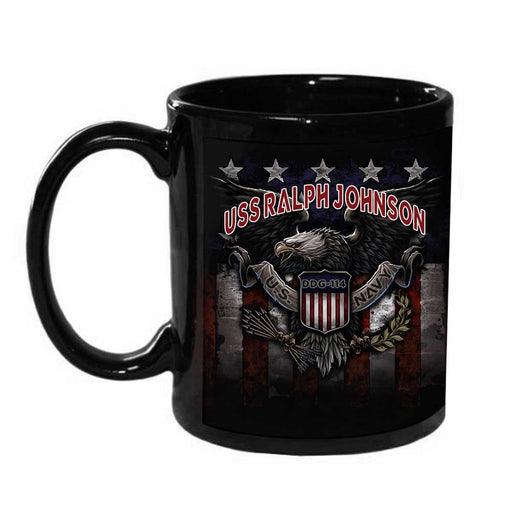 USS Ralph Johnson DDG-114 US Navy War Eagle US Flag Coffee Mug - Prints54.com