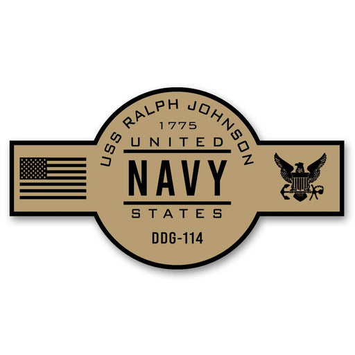 USS Ralph Johnson DDG-114 US Navy Chief Khaki Goatlocker 5 Inch Decal - Prints54.com