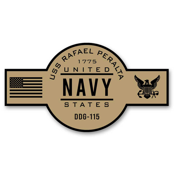 USS Rafael Peralta DDG-115 US Navy Chief Khaki Goatlocker 5 Inch Decal - Prints54.com