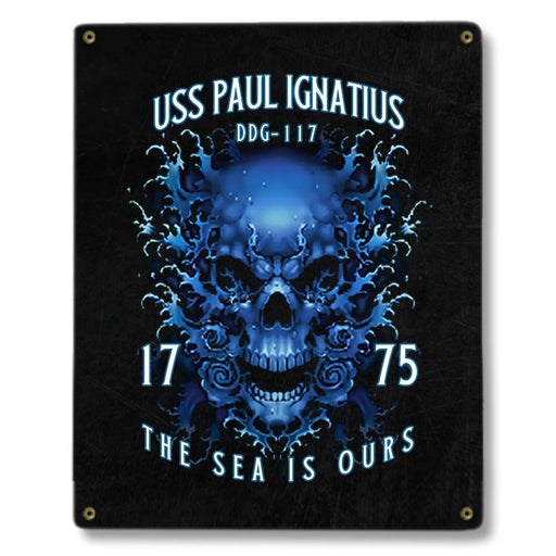 USS Paul Ignatius DDG-117 US Navy Davy Jones The Sea Is Ours Military Metal Sign - Prints54.com