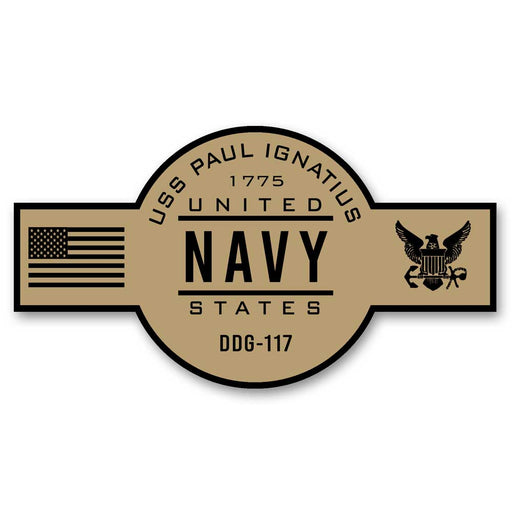 USS Paul Ignatius DDG-117 US Navy Chief Khaki Goatlocker 5 Inch Decal - Prints54.com