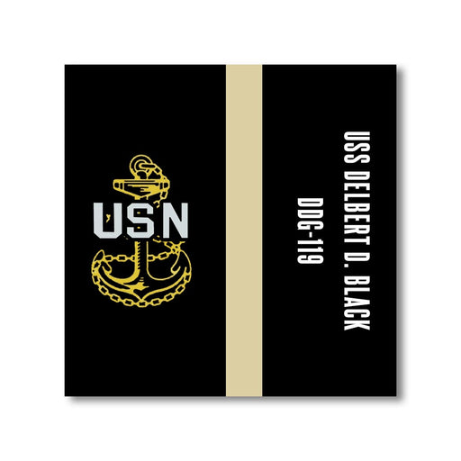 USS Delbert D Black DDG-119 US Navy Chief Khaki Line 5 Inch Military Split Decal - Prints54.com