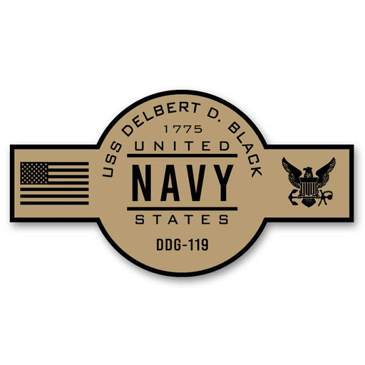 USS Delbert D Black DDG-119 US Navy Chief Khaki Goatlocker 5 Inch Decal - Prints54.com