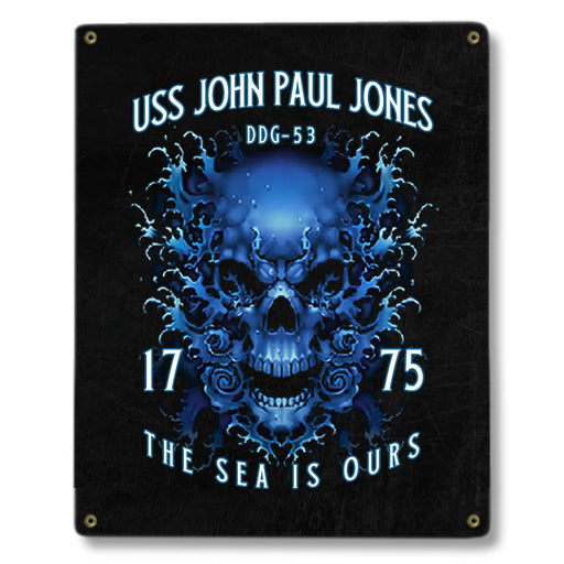 USS John Paul Jones DDG-53 US Navy Davy Jones The Sea Is Ours Military Metal Sign - Prints54.com