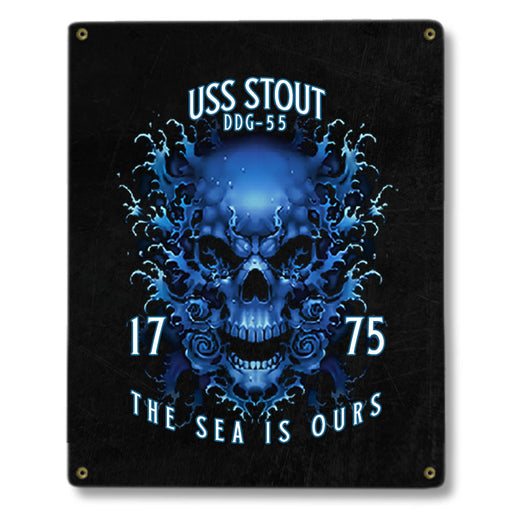 USS Stout DDG-55 US Navy Davy Jones The Sea Is Ours Military Metal Sign - Prints54.com