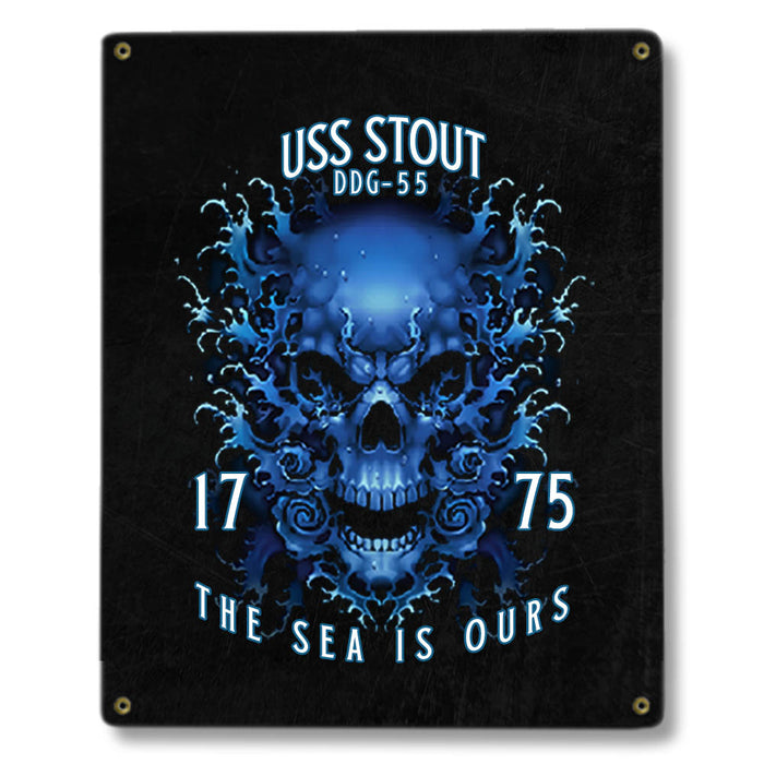 USS Stout DDG-55 US Navy Davy Jones The Sea Is Ours Military Metal Sign - Prints54.com