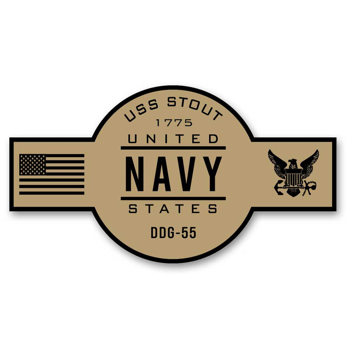 USS Stout DDG-55 US Navy Chief Khaki Goatlocker 5 Inch Decal - Prints54.com