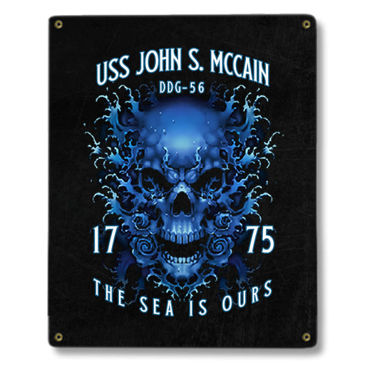 USS John S McCain DDG-56 US Navy Davy Jones The Sea Is Ours Military Metal Sign - Prints54.com