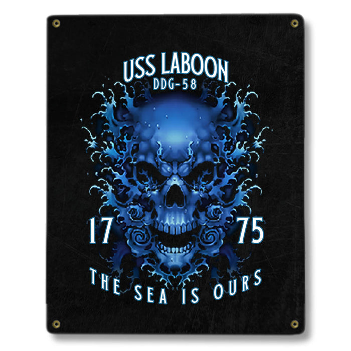 USS Laboon DDG-58 US Navy Davy Jones The Sea Is Ours Military Metal Sign - Prints54.com