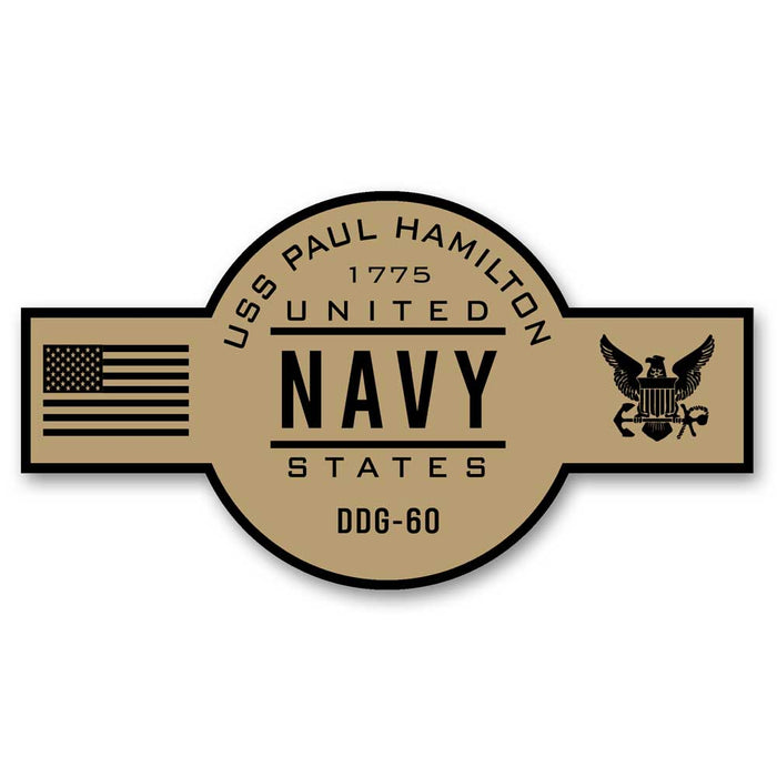 USS Paul Hamilton DDG-60 US Navy Chief Khaki Goatlocker 5 Inch Decal - Prints54.com