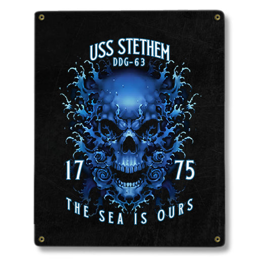 USS Stethem DDG-63 US Navy Davy Jones The Sea Is Ours Military Metal Sign - Prints54.com