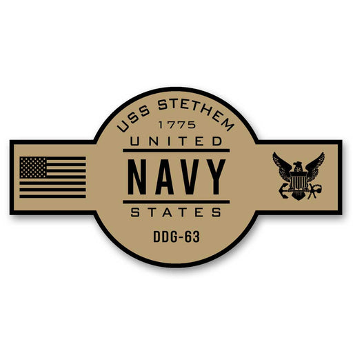 USS Stethem DDG-63 US Navy Chief Khaki Goatlocker 5 Inch Decal - Prints54.com