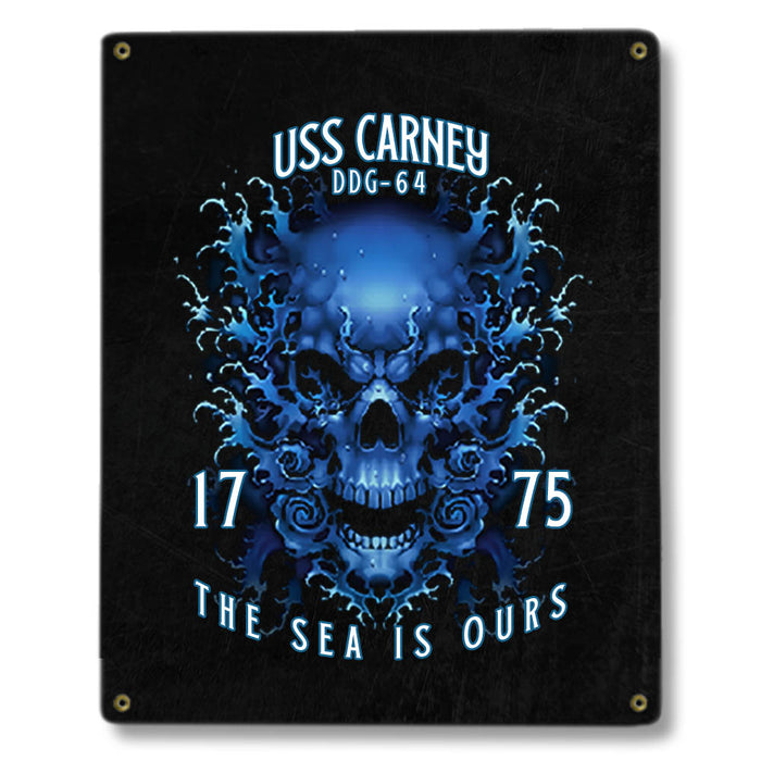 USS Carney DDG-64 US Navy Davy Jones The Sea Is Ours Military Metal Sign - Prints54.com