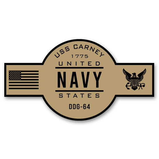 USS Carney DDG-64 US Navy Chief Khaki Goatlocker 5 Inch Decal - Prints54.com