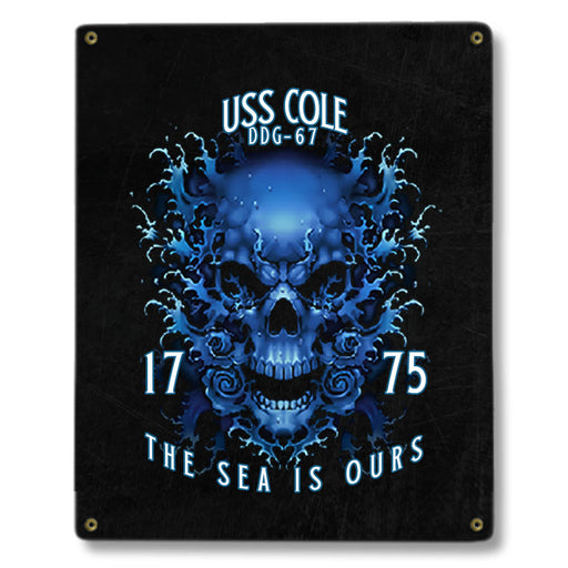 USS Cole DDG-67 US Navy Davy Jones The Sea Is Ours Military Metal Sign - Prints54.com