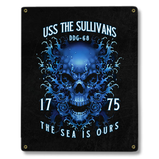 USS The Sullivans DDG-68 US Navy Davy Jones The Sea Is Ours Military Metal Sign - Prints54.com