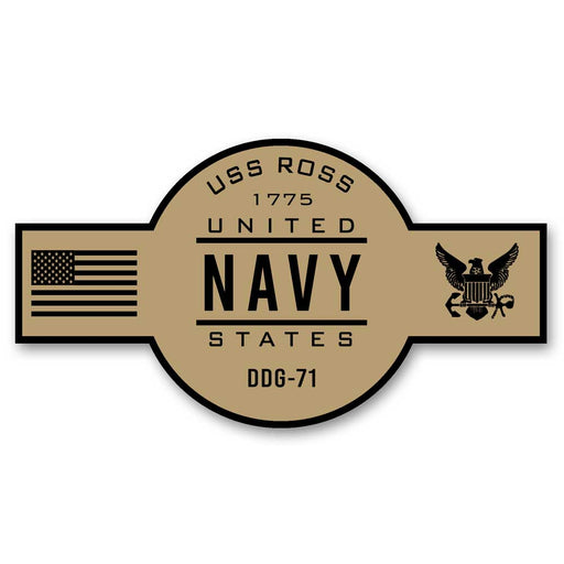 USS Ross DDG-71 US Navy Chief Khaki Goatlocker 5 Inch Decal - Prints54.com