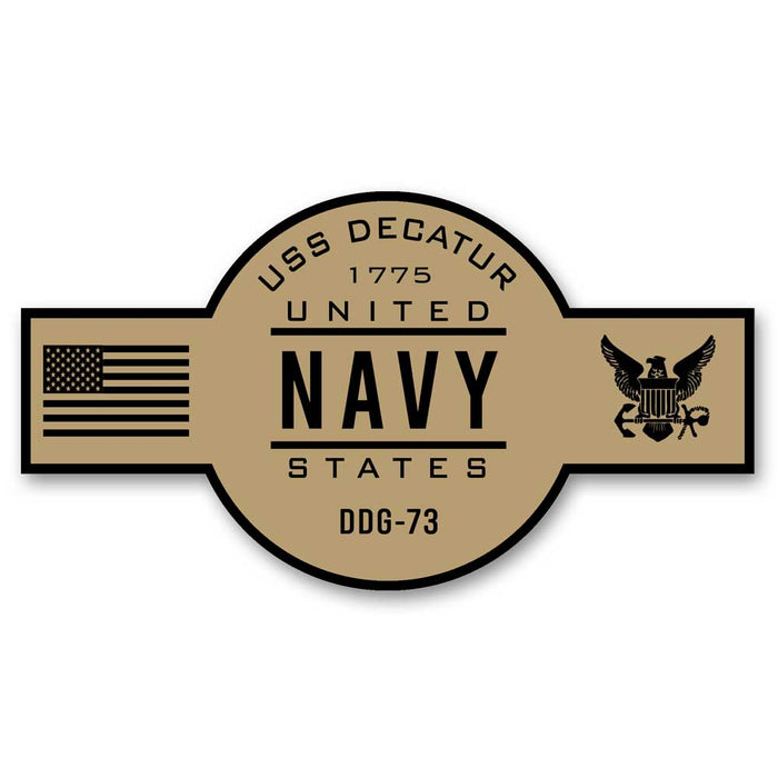 USS Decatur DDG-73 US Navy Chief Khaki Goatlocker 5 Inch Decal - Prints54.com