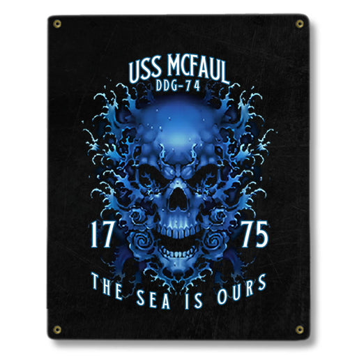 USS McFaul DDG-74 US Navy Davy Jones The Sea Is Ours Military Metal Sign - Prints54.com