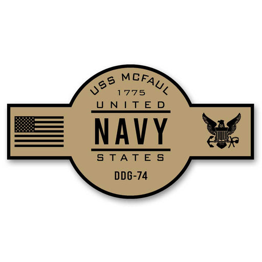 USS McFaul DDG-74 US Navy Chief Khaki Goatlocker 5 Inch Decal - Prints54.com