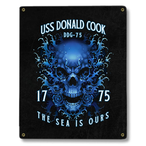 USS Donald Cook DDG-75 US Navy Davy Jones The Sea Is Ours Military Metal Sign - Prints54.com