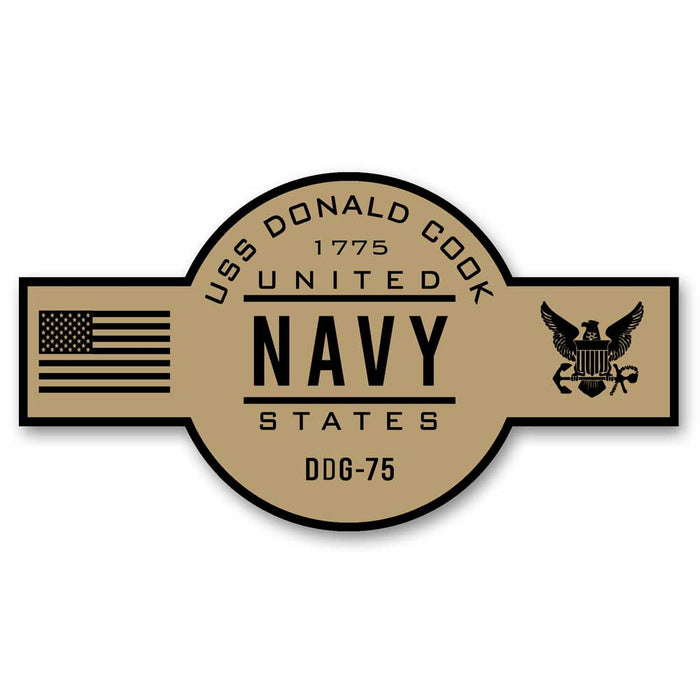 USS Donald Cook DDG-75 US Navy Chief Khaki Goatlocker 5 Inch Decal - Prints54.com