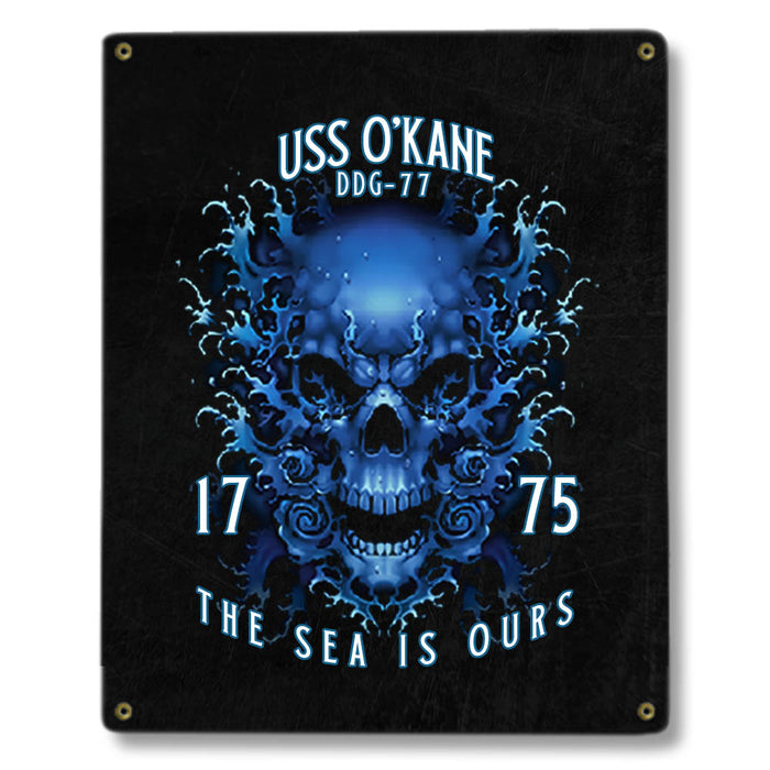 USS O'Kane DDG-77 US Navy Davy Jones The Sea Is Ours Military Metal Sign - Prints54.com