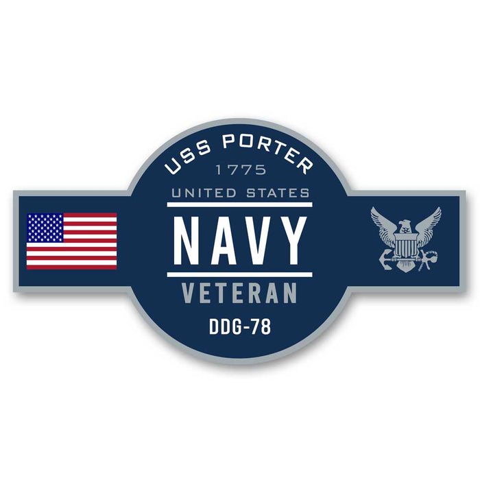 USS Porter DDG-78 US Navy Veteran Warship Ribbon 5 Inch Military Decal - Prints54.com