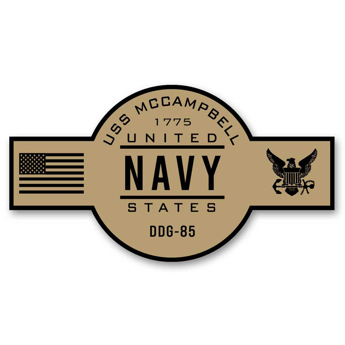 USS McCampbell DDG-85 US Navy Chief Khaki Goatlocker 5 Inch Decal - Prints54.com