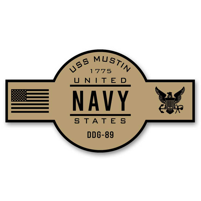 USS Mustin DDG-89 US Navy Chief Khaki Goatlocker 5 Inch Decal - Prints54.com