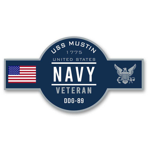 USS Mustin DDG-89 US Navy Veteran Warship Ribbon 5 Inch Military Decal - Prints54.com