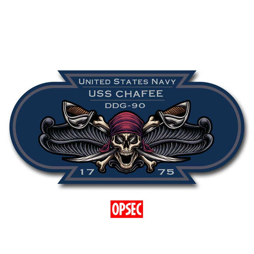 USS Chafee DDG-90 US Navy Surface Warfare Pirate Color 5 Inch Military Decal - Prints54.com