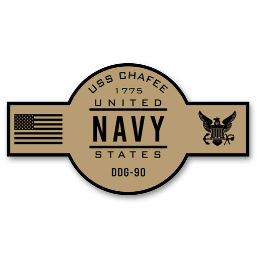 USS Chafee DDG-90 US Navy Chief Khaki Goatlocker 5 Inch Decal - Prints54.com