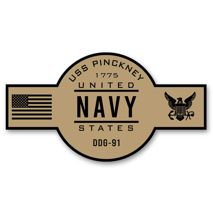 USS Pinckney DDG-91 US Navy Chief Khaki Goatlocker 5 Inch Decal - Prints54.com