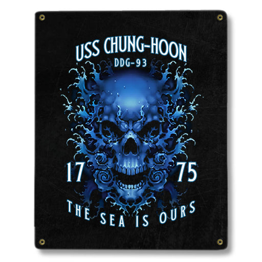 USS Chung-Hoon DDG-93 US Navy Davy Jones The Sea Is Ours Military Metal Sign - Prints54.com