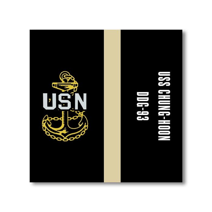 USS Chung-Hoon DDG-93 US Navy Chief Khaki Line 5 Inch Military Split Decal - Prints54.com