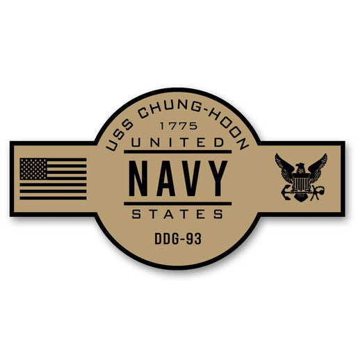 USS Chung-Hoon DDG-93 US Navy Chief Khaki Goatlocker 5 Inch Decal - Prints54.com